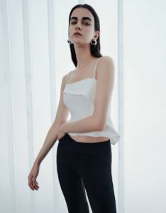 Flare Hem Off-Shoulder Cami Top sold by Urban Revivo