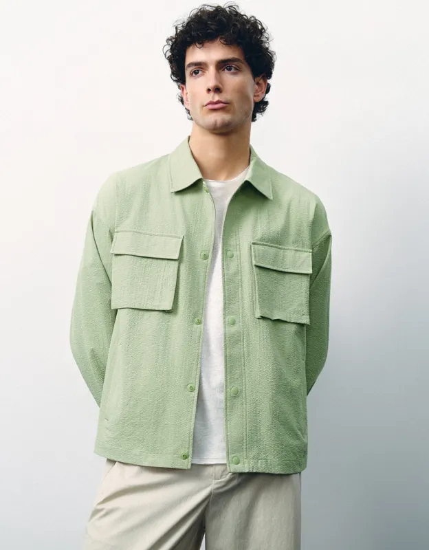 Press Button Loose Straight Jacket sold by Urban Revivo