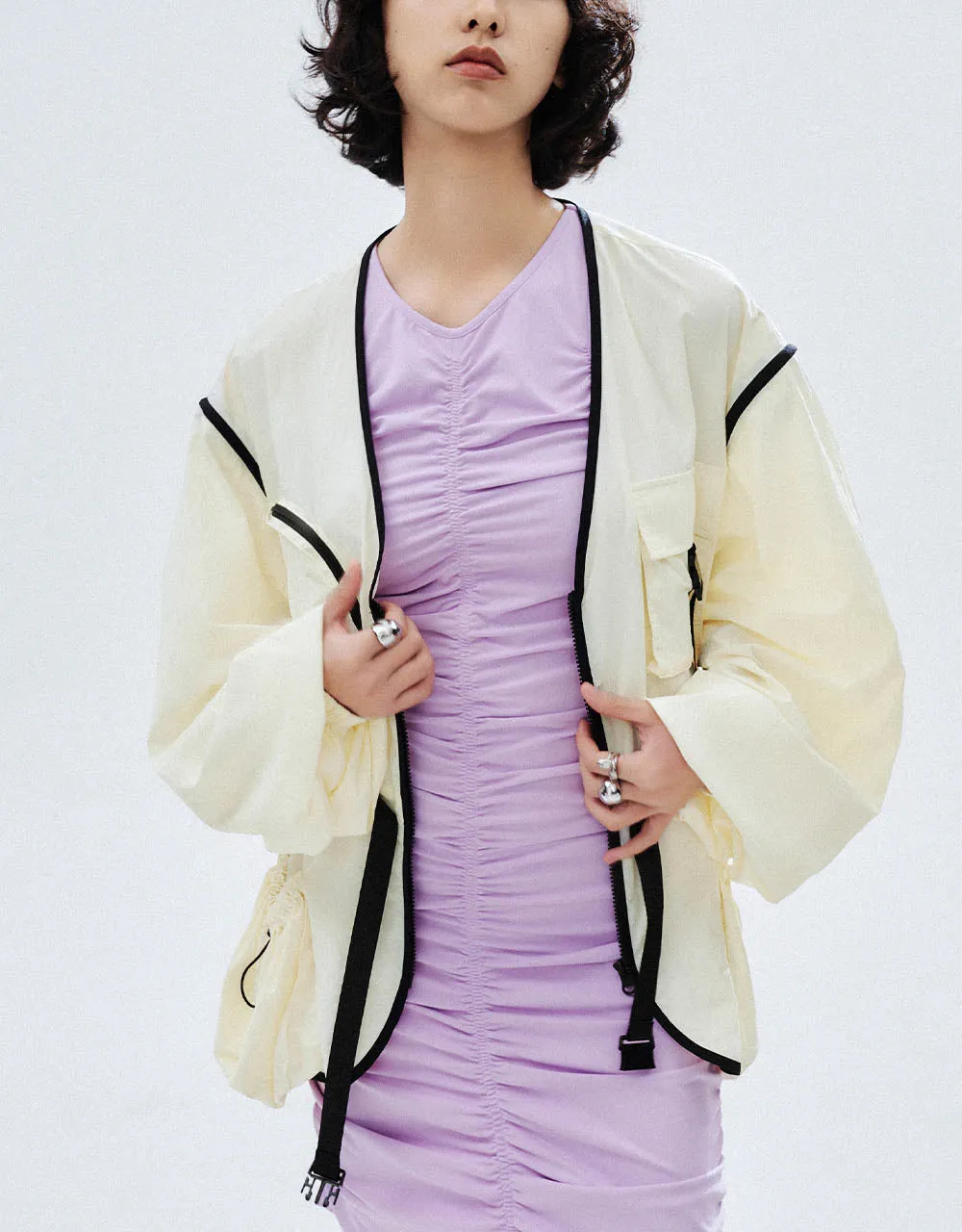 V-Neck Straight Jacket sold by Urban Revivo product image thumbnail 3