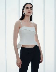 Flare Hem Off-Shoulder Cami Top sold by Urban Revivo