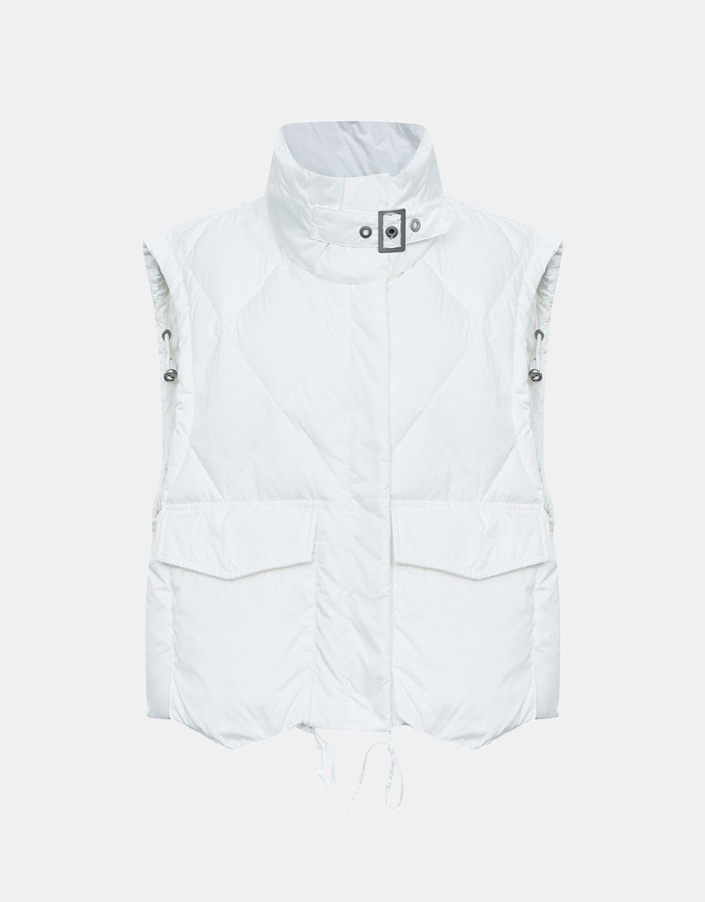 Stand Collar Quilted Vest Down Puffer Coat sold by Urban Revivo