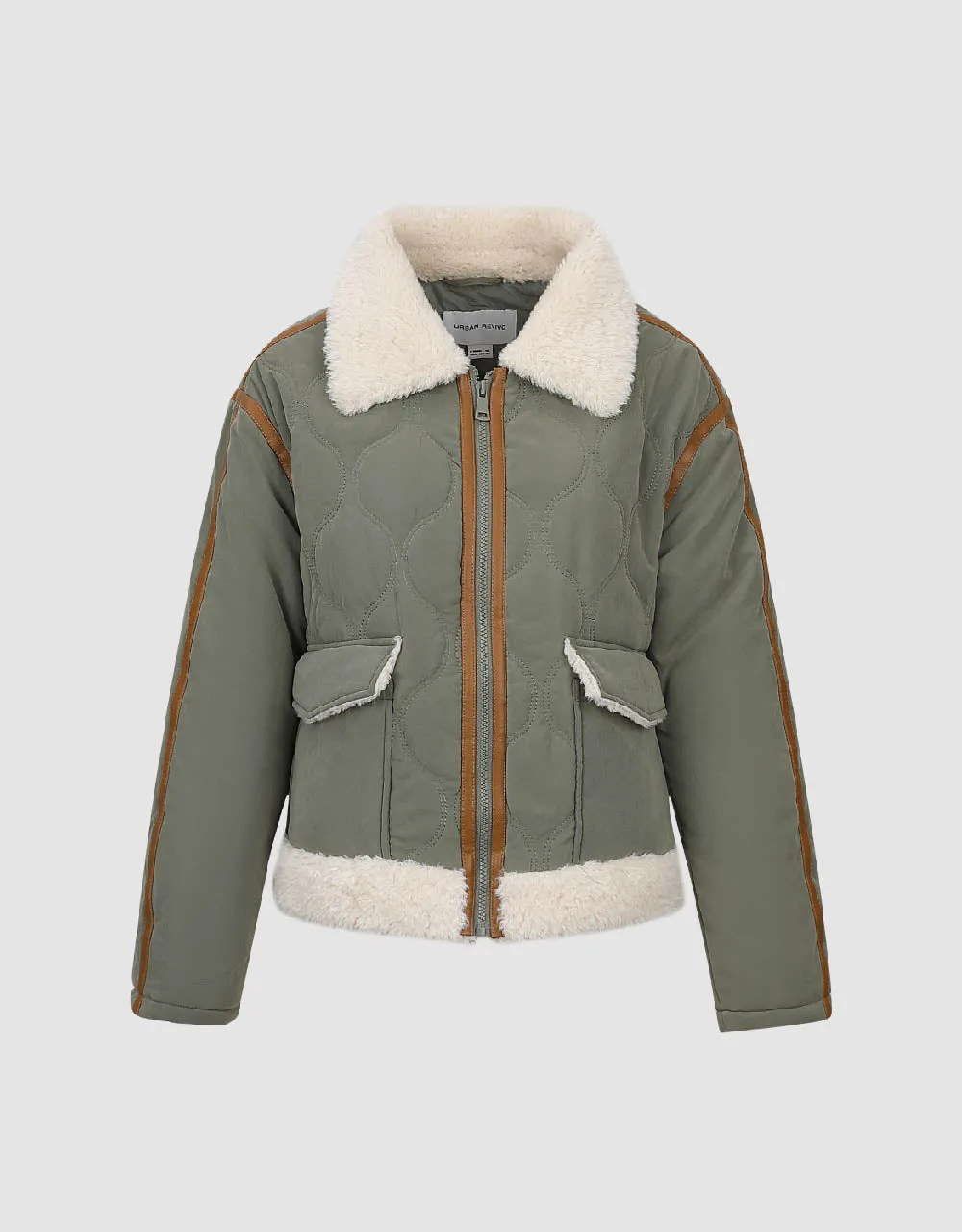 Zipper Front A-Line Padded Coat sold by Urban Revivo product image thumbnail 2