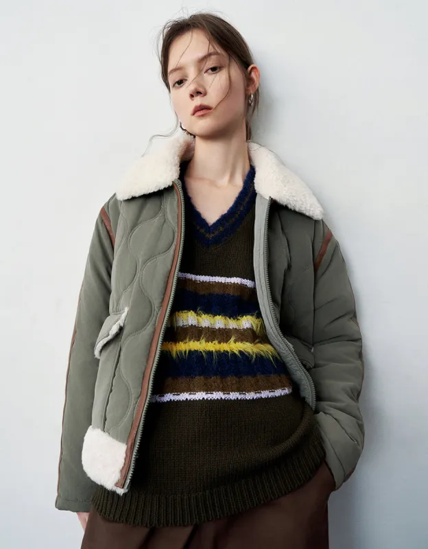 Zipper Front A-Line Padded Coat sold by Urban Revivo