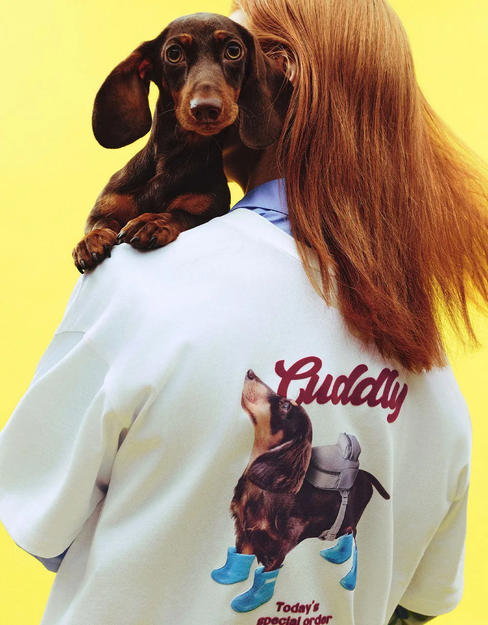 Dog Printed Crew Neck Loose T-Shirt sold by Urban Revivo product image thumbnail 4