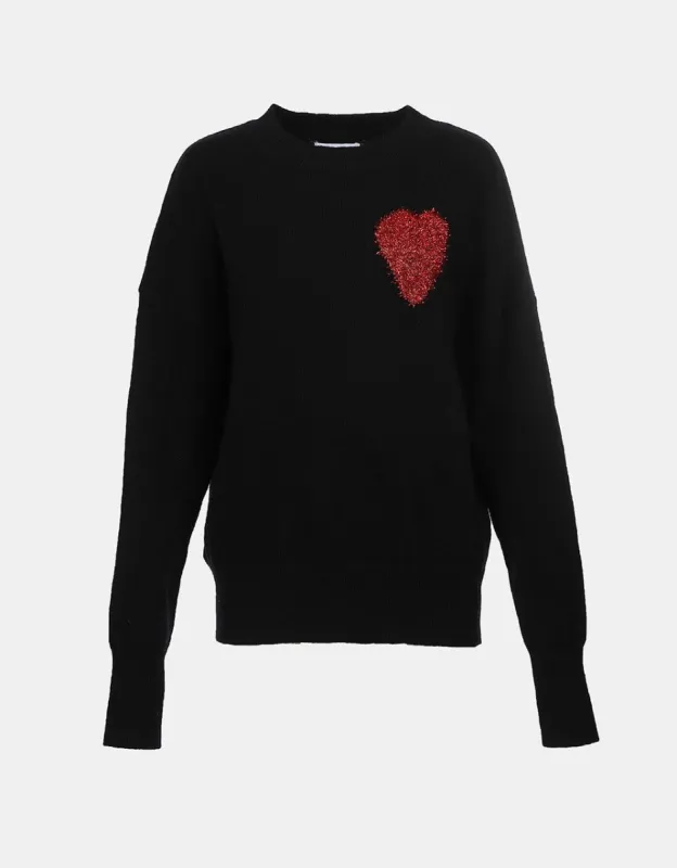 Heart Detail Crew Neck Sweater sold by Urban Revivo