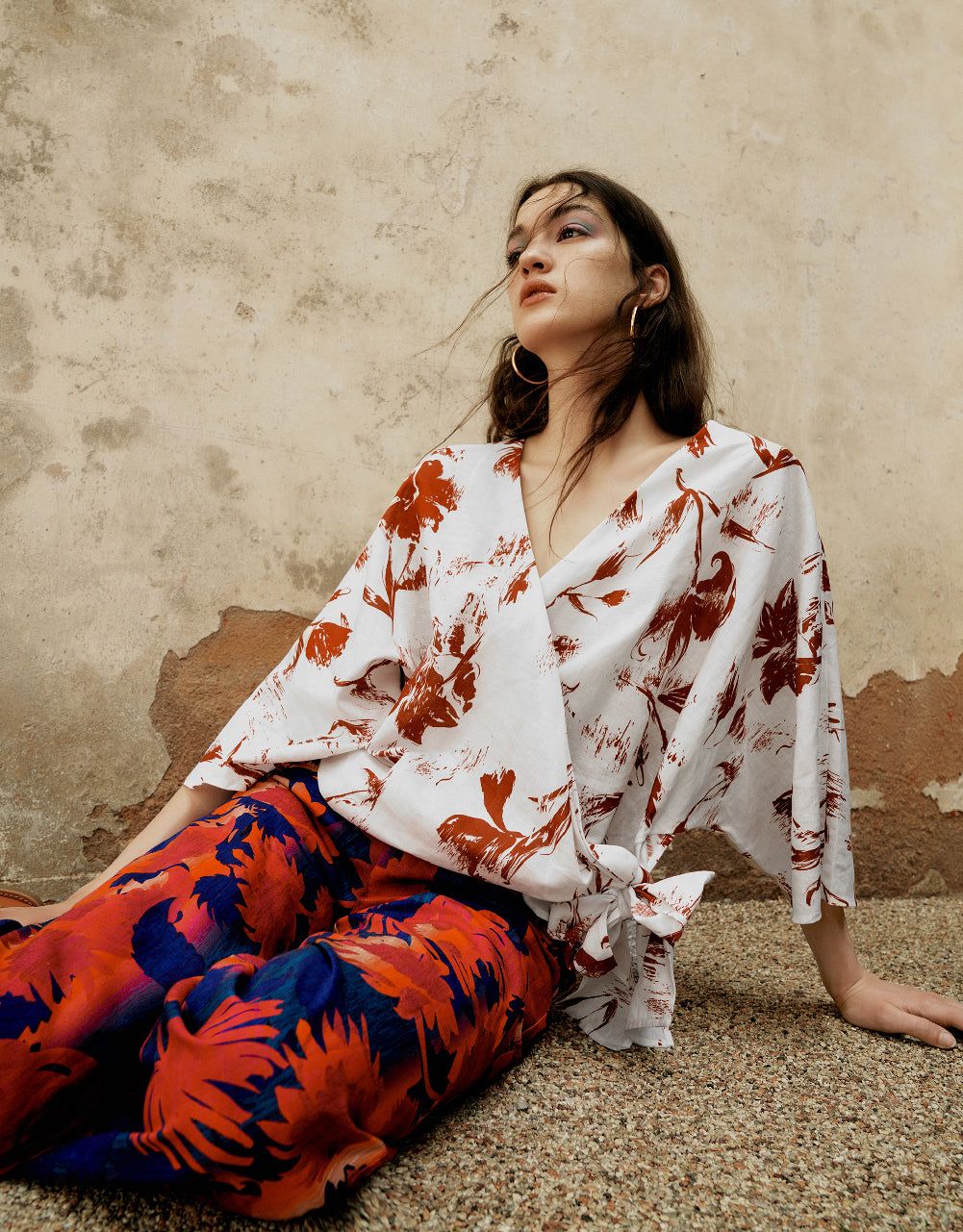 Wrap Printed Dolman Sleeve Jacket sold by Urban Revivo product image thumbnail 3