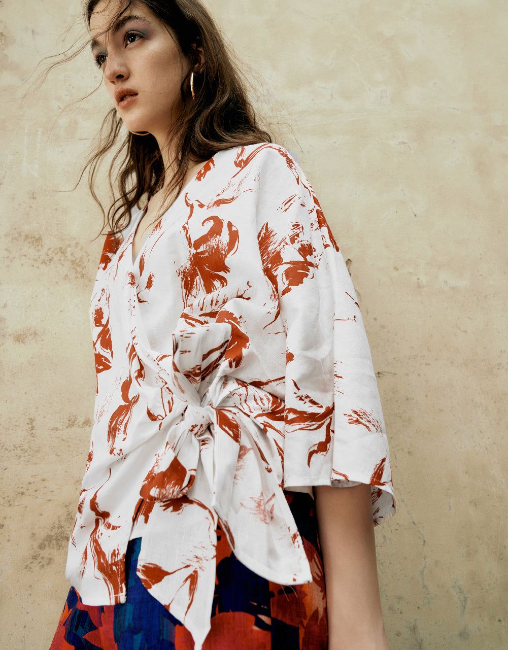 Wrap Printed Dolman Sleeve Jacket sold by Urban Revivo product image thumbnail 5