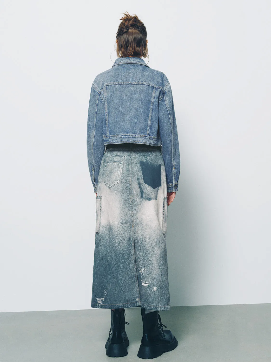 Button Up Loose Denim Jacket sold by Urban Revivo product image thumbnail 3