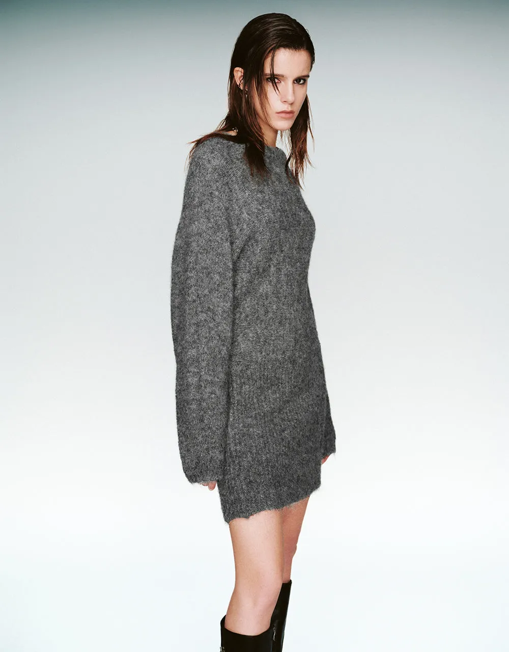 Crew Neck Straight Sweater Dress sold by Urban Revivo product image thumbnail 3