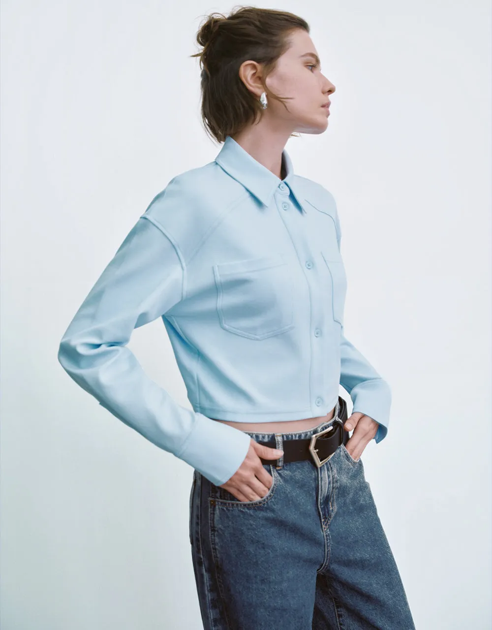 Button Up Straight Shirt sold by Urban Revivo product image thumbnail 3