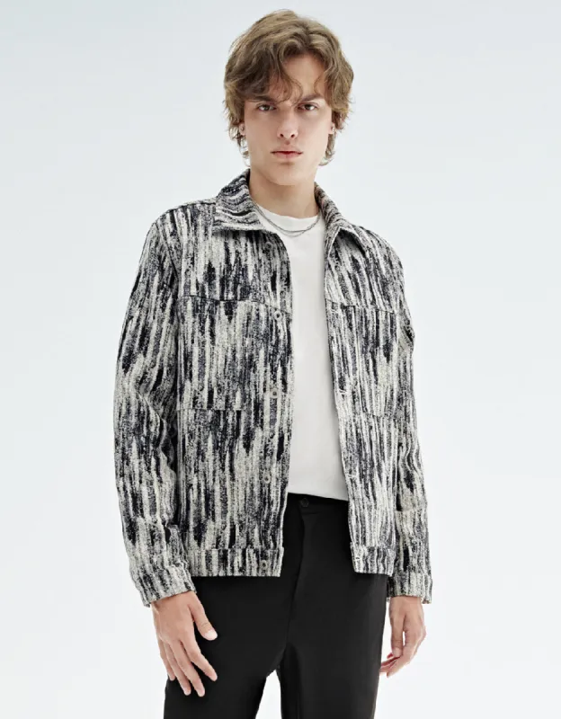 Button Up Printed Denim Jacket sold by Urban Revivo