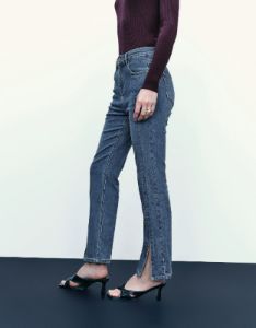 Split Hem Straight Jeans sold by Urban Revivo