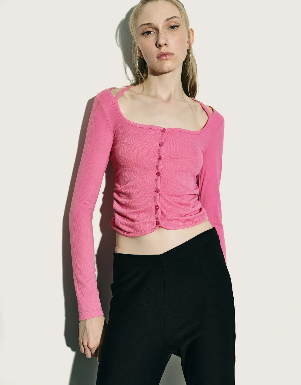 Ruched Crew Neck Knitted Top sold by Urban Revivo product image thumbnail 5