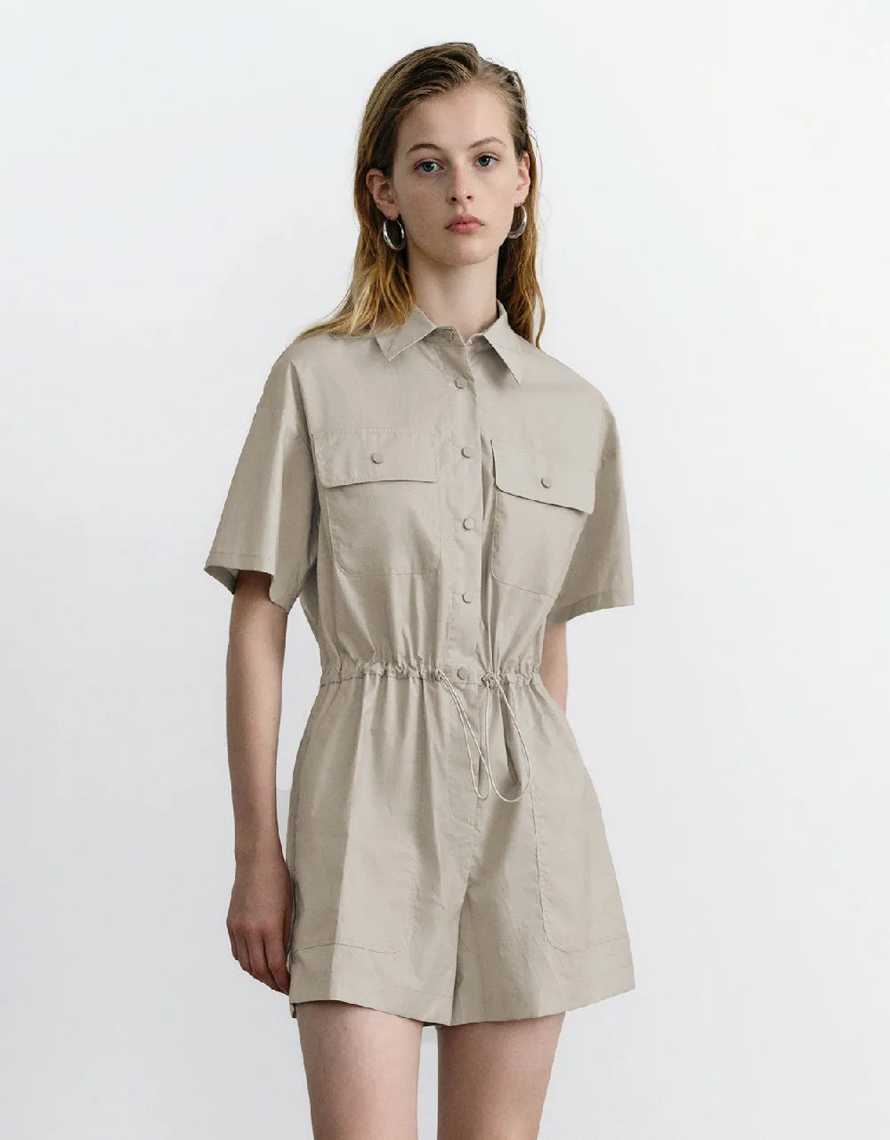 Woven Multi-Pocket Jumpsuit sold by Urban Revivo