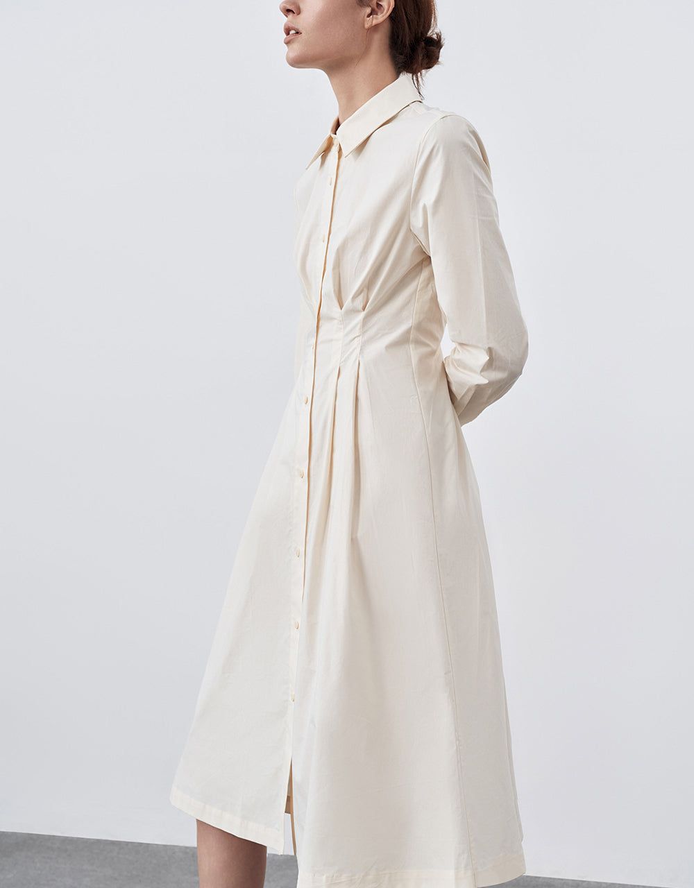 Gathered Waist Cotton Shirt Dress sold by Urban Revivo product image thumbnail 3