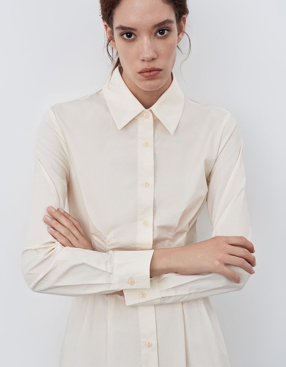 Gathered Waist Cotton Shirt Dress sold by Urban Revivo product image thumbnail 4
