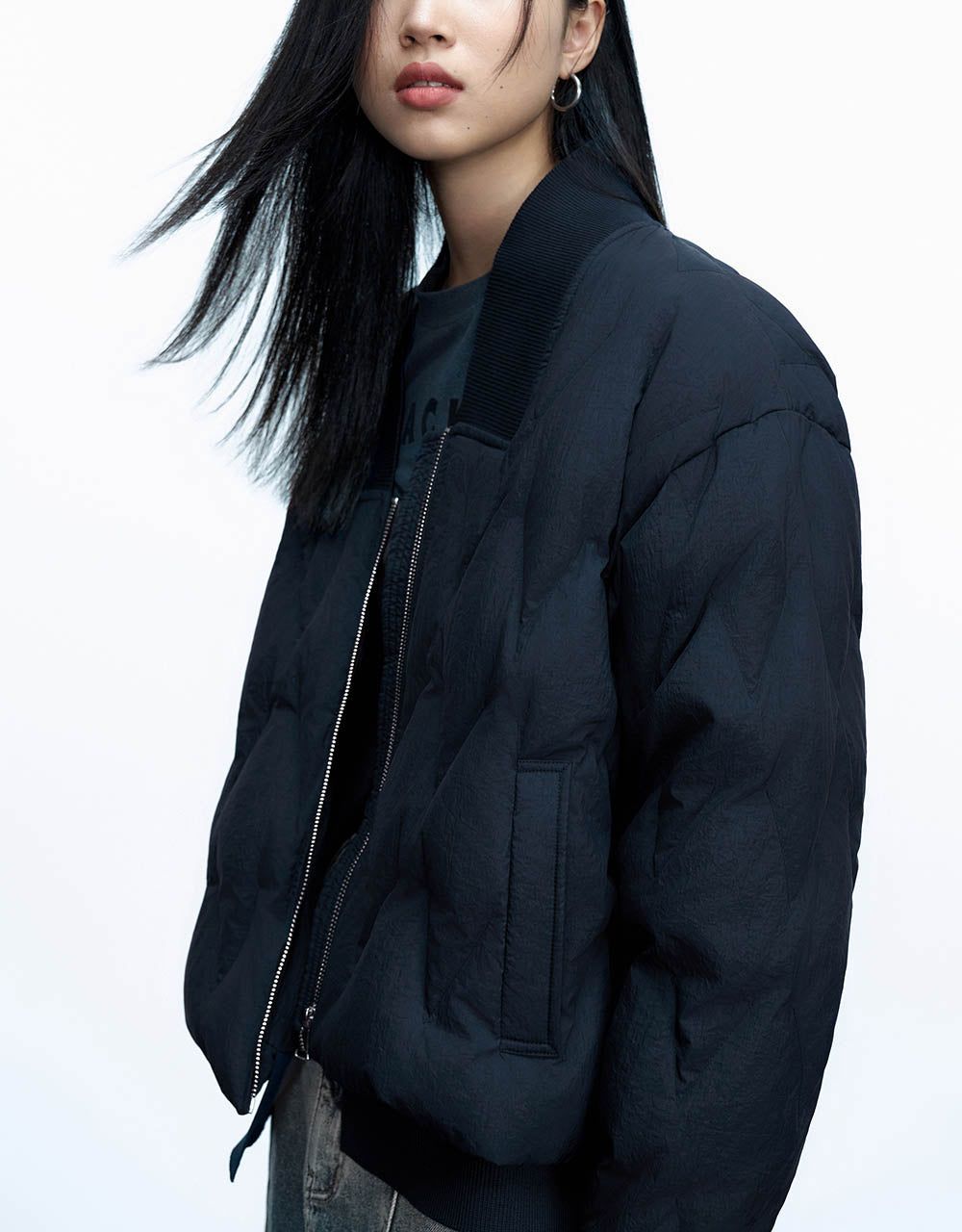 Zipper Front Straight Puffer Jacket sold by Urban Revivo product image thumbnail 5