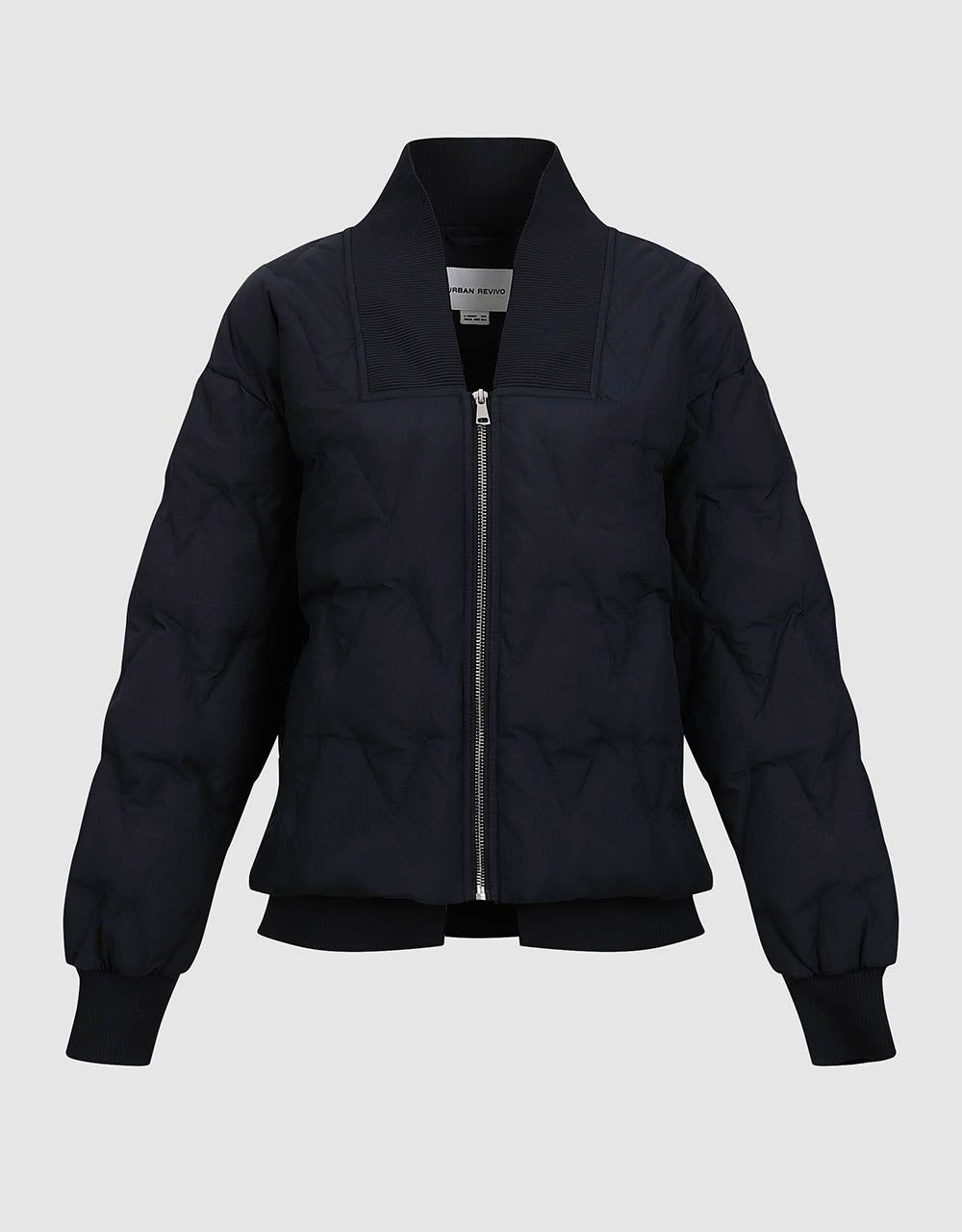 Zipper Front Straight Puffer Jacket sold by Urban Revivo