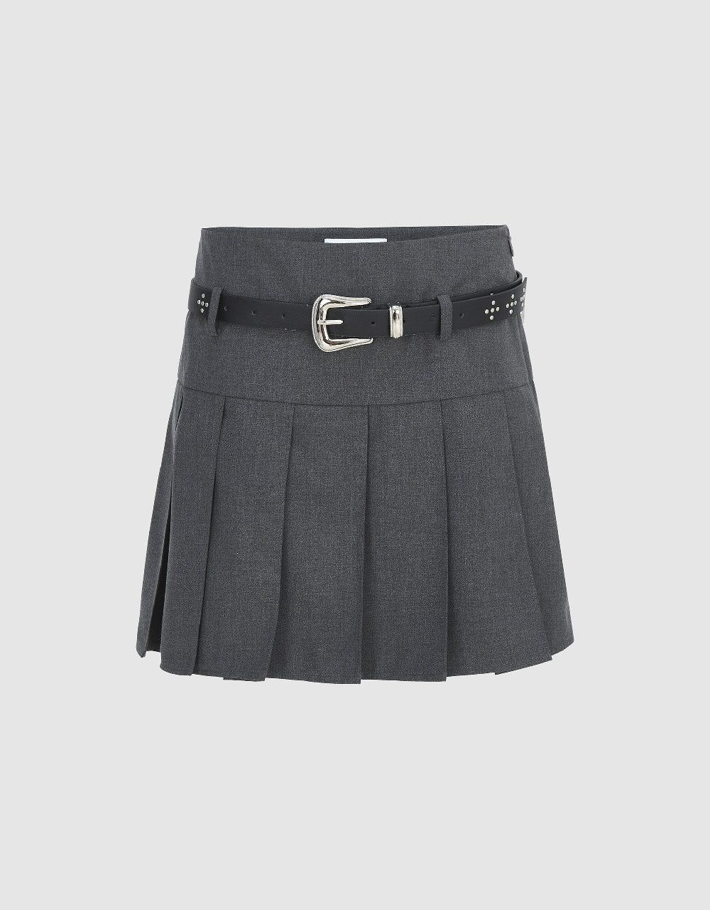Pleated Mini A-Line Skirt With Belt sold by Urban Revivo