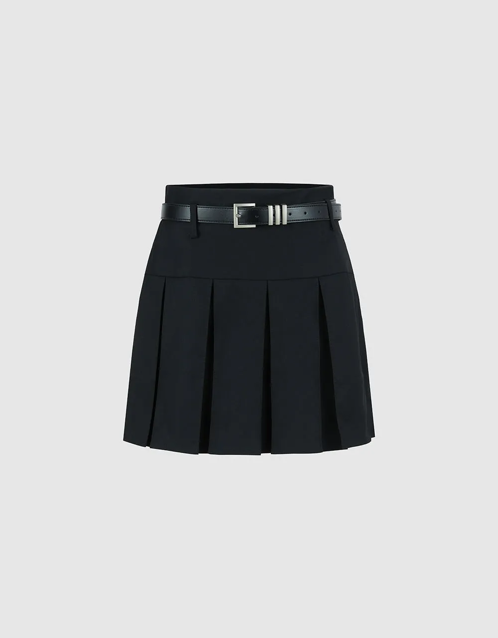 Pleated Mini A-Line Skirt With Belt sold by Urban Revivo