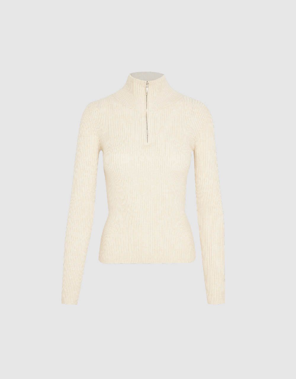 Zip Half Placket Knitted T-Shirt sold by Urban Revivo