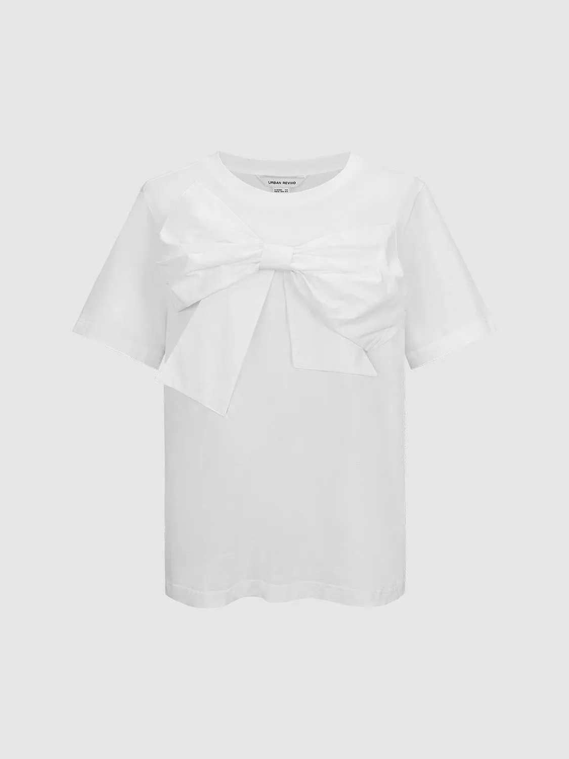 Bow Décor Crew Neck T-Shirt sold by Urban Revivo product image thumbnail 2