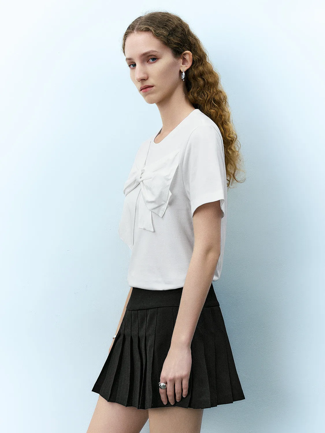 Bow Décor Crew Neck T-Shirt sold by Urban Revivo product image thumbnail 3