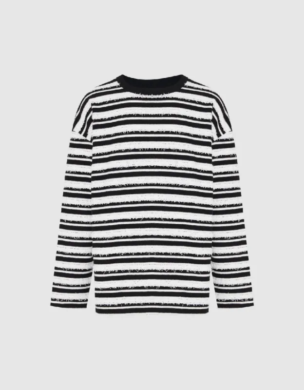 Striped Crew Neck T-Shirt sold by Urban Revivo