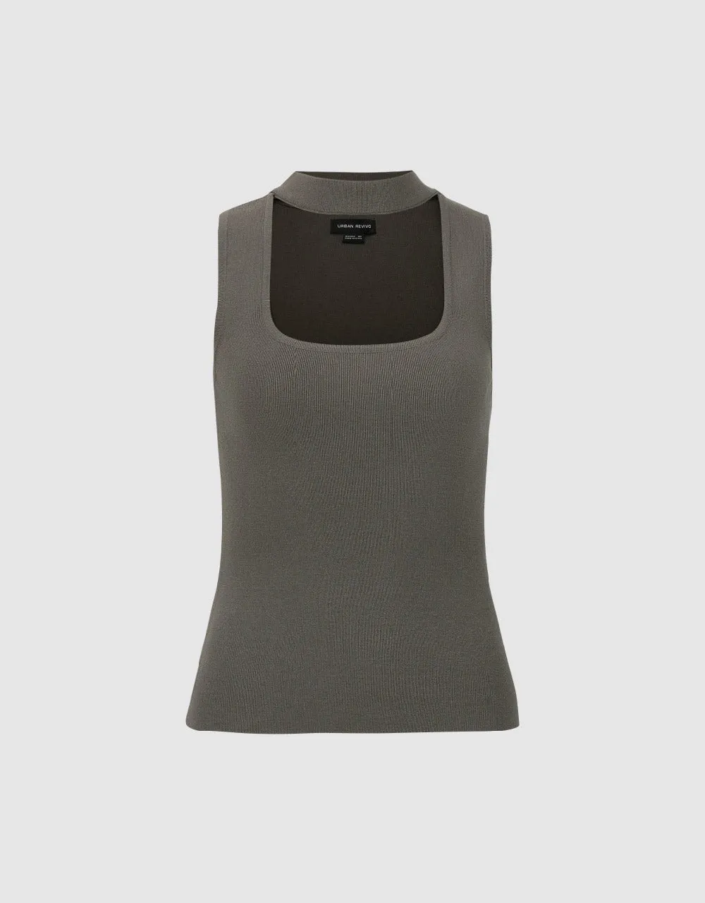 Keyhole Neck Knitted Tank Top sold by Urban Revivo product image thumbnail 4