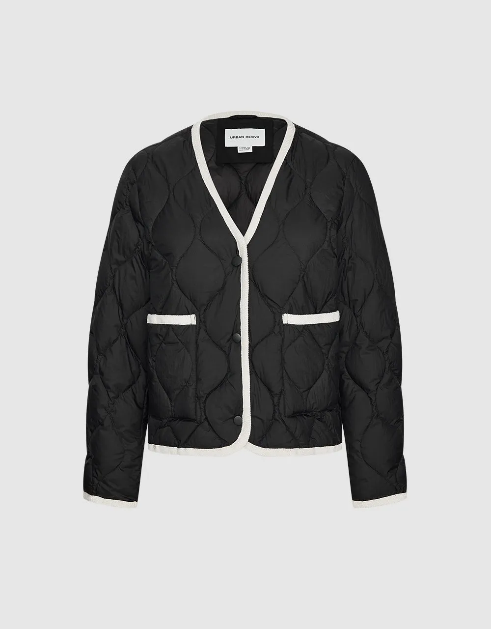 Contrast Trim Down Jacket sold by Urban Revivo