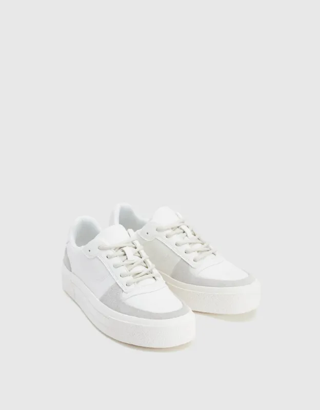 Round Toe Vegan Leather Sneakers sold by Urban Revivo