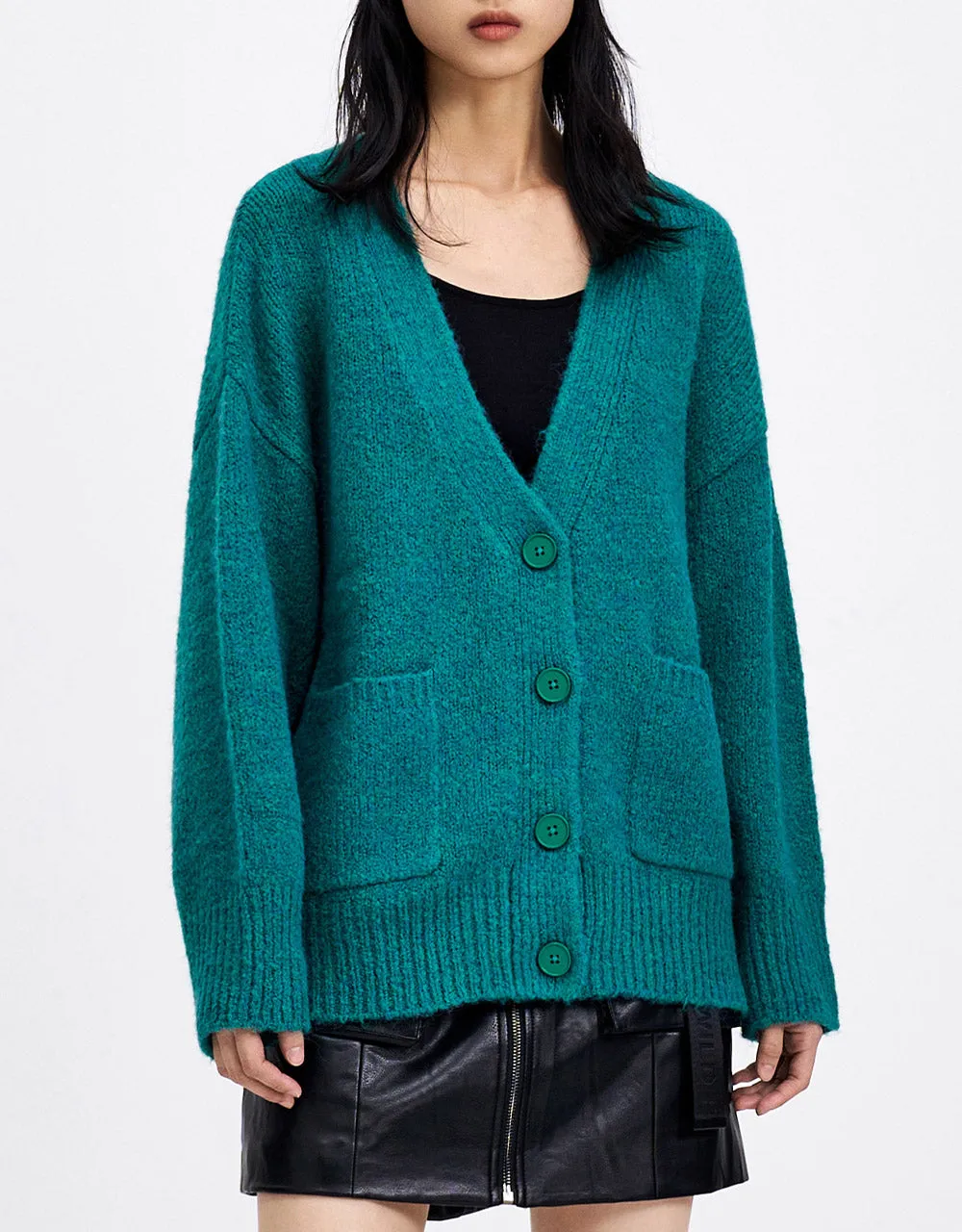 Drop Shoulder Patched Pocket Button Up Cardigan sold by Urban Revivo product image thumbnail 2