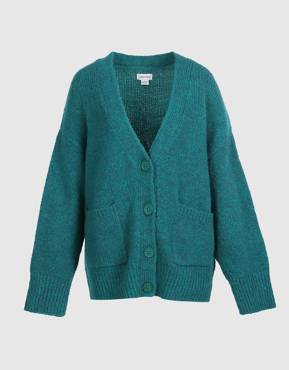 Drop Shoulder Patched Pocket Button Up Cardigan sold by Urban Revivo