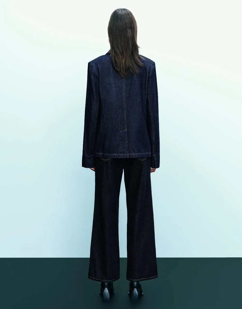 Notch Lapel Denim Blazer sold by Urban Revivo product image thumbnail 4