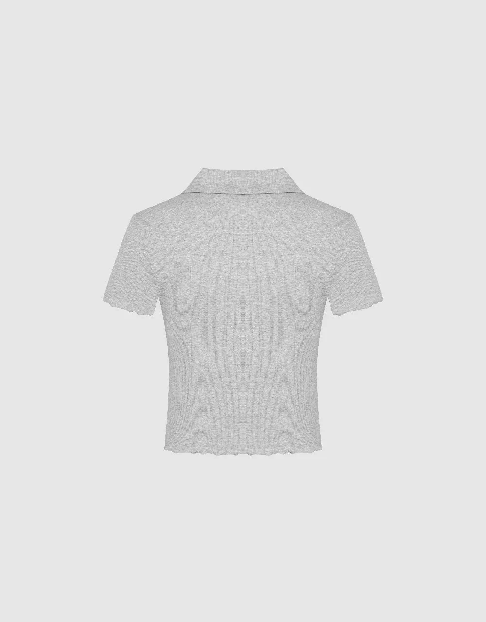 Zipper Front Knitted Lapel Shirt sold by Urban Revivo product image thumbnail 5