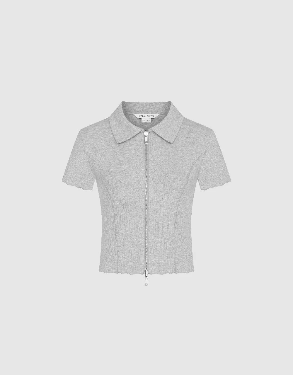 Zipper Front Knitted Lapel Shirt sold by Urban Revivo product image thumbnail 2