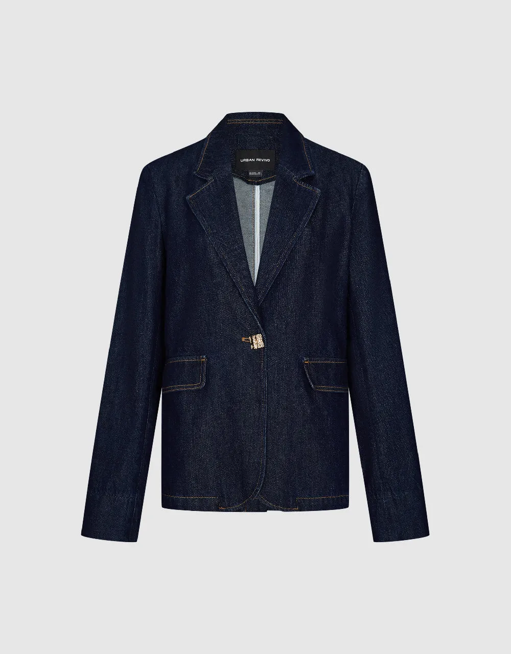 Notch Lapel Denim Blazer sold by Urban Revivo product image thumbnail 2
