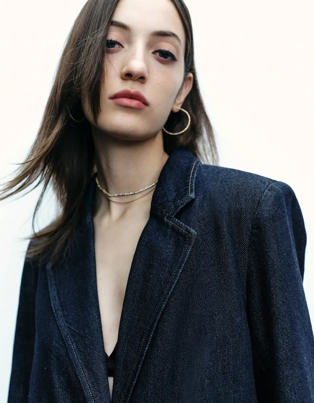 Notch Lapel Denim Blazer sold by Urban Revivo product image thumbnail 5