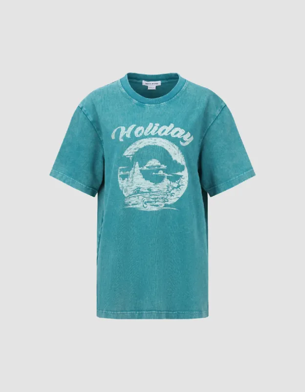 Crew Neck Straight T-Shirt sold by Urban Revivo