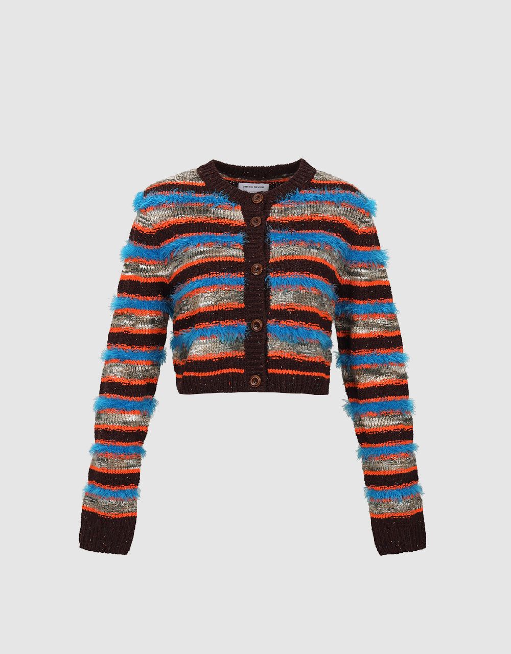 Striped Crew Neck Knitted Cardigan sold by Urban Revivo product image thumbnail 2