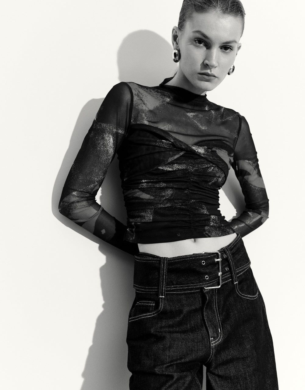 Printed Twist Front Skinny T-Shirt sold by Urban Revivo product image thumbnail 5