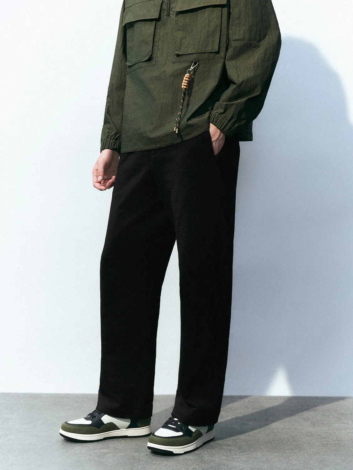 Drawstring Waist Straight Pants sold by Urban Revivo product image thumbnail 3