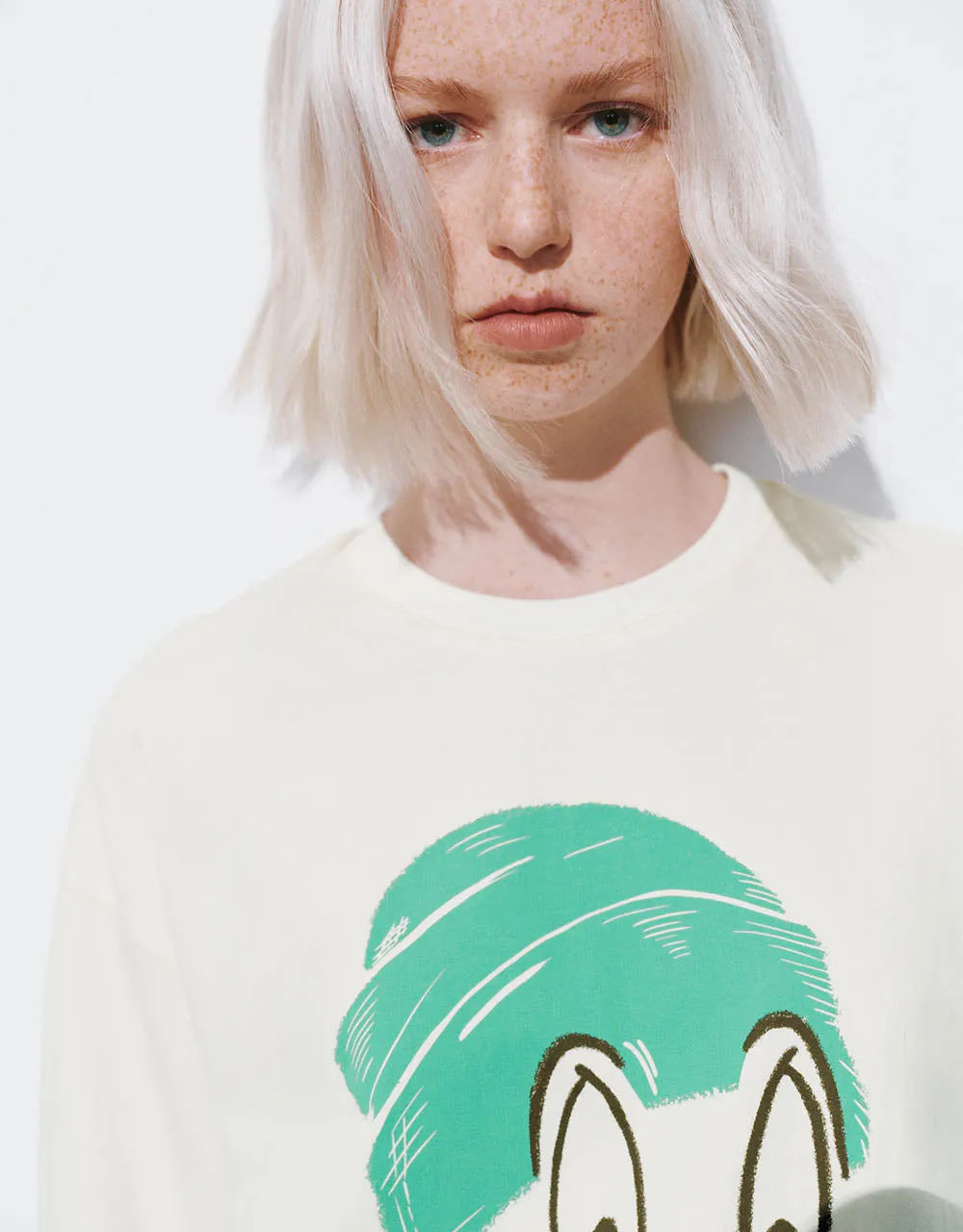 Printed Crew Neck Loose Sweatshirt sold by Urban Revivo product image thumbnail 4