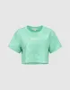Printed Crew Neck Cropped T-Shirt sold by Urban Revivo