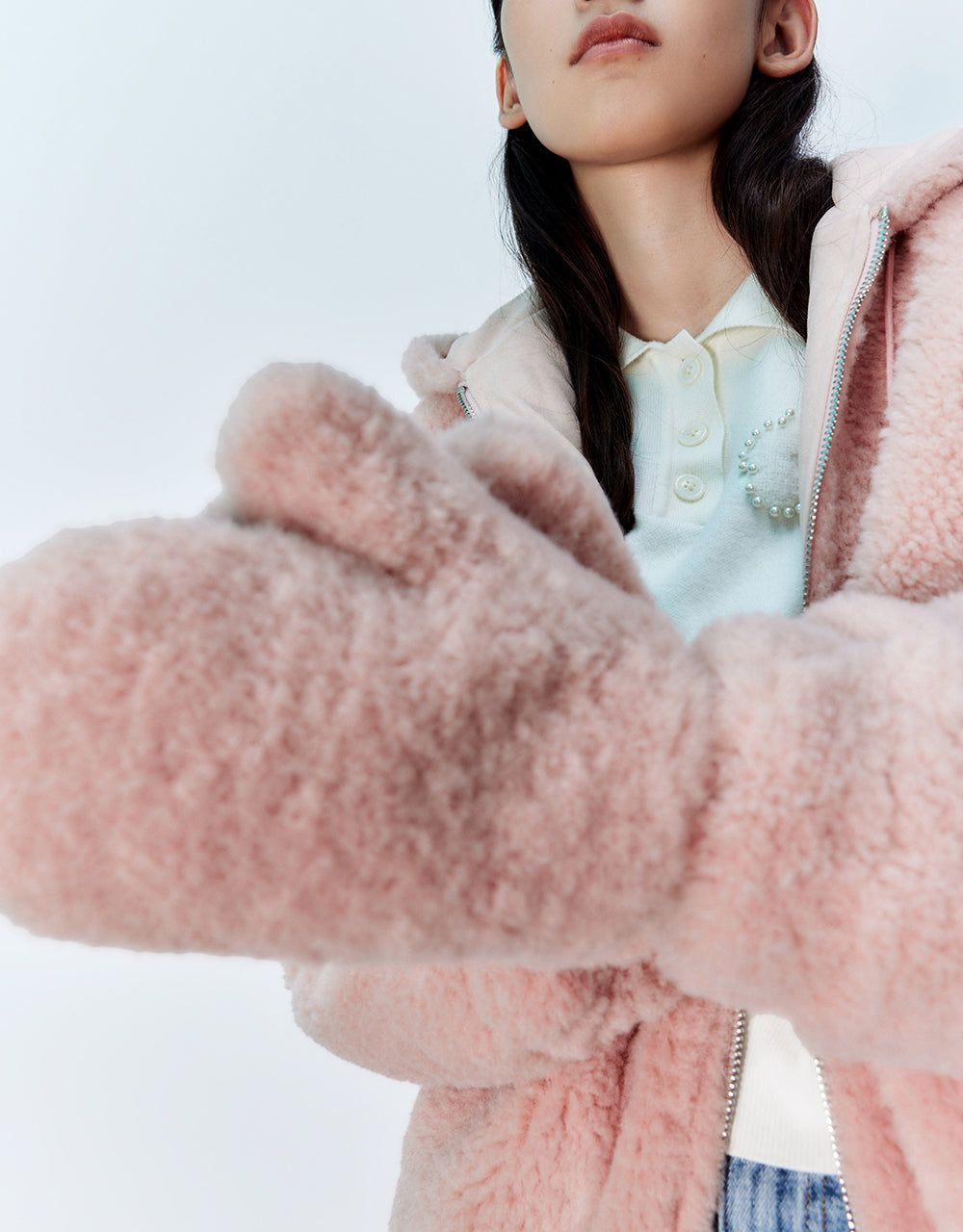 Zipper Front Hooded Furry Coat sold by Urban Revivo product image thumbnail 5