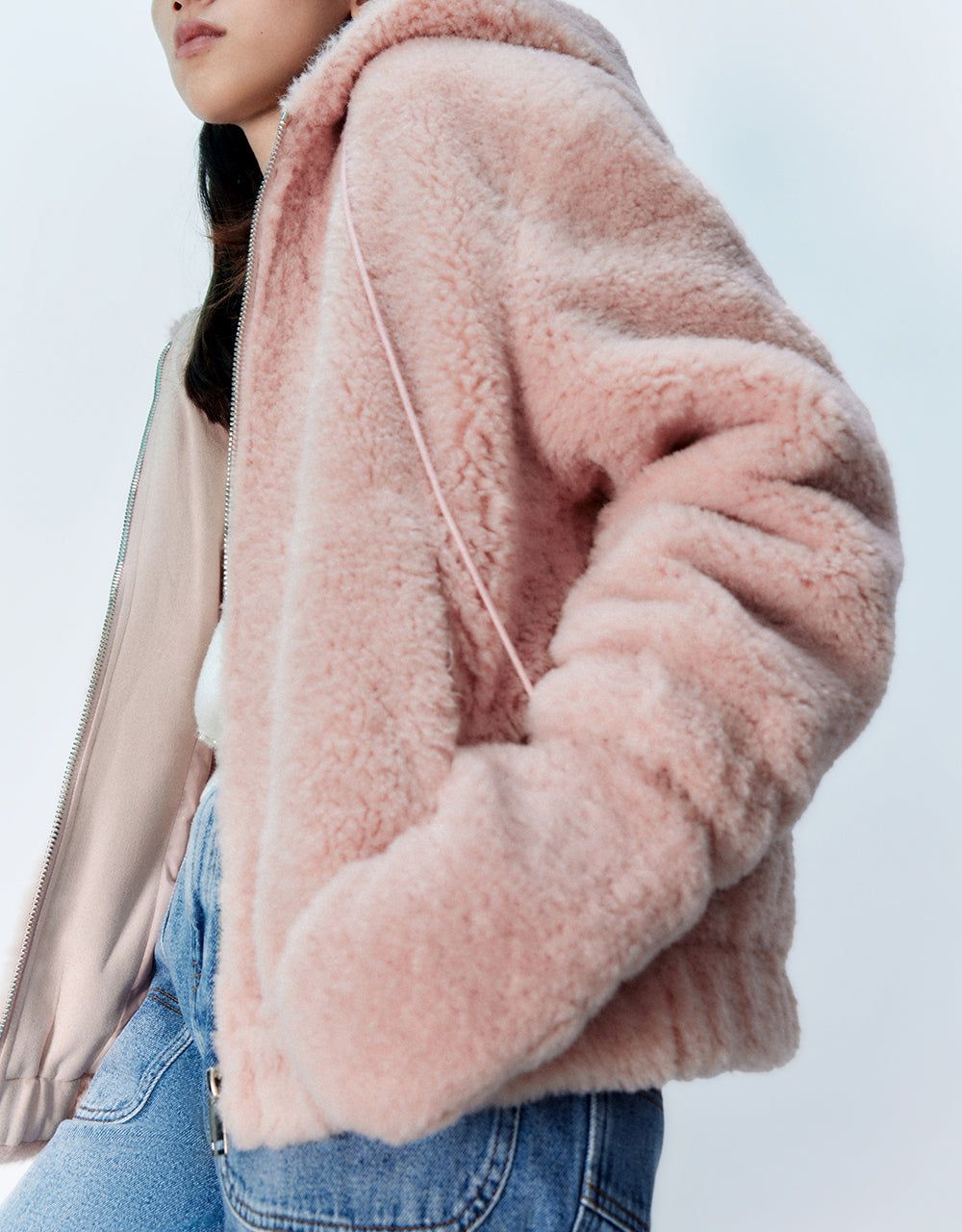Zipper Front Hooded Furry Coat sold by Urban Revivo product image thumbnail 3