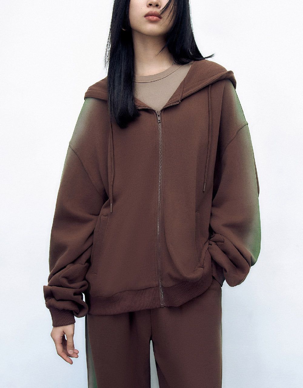 Zipper Front Hooded Jacket sold by Urban Revivo product image thumbnail 2