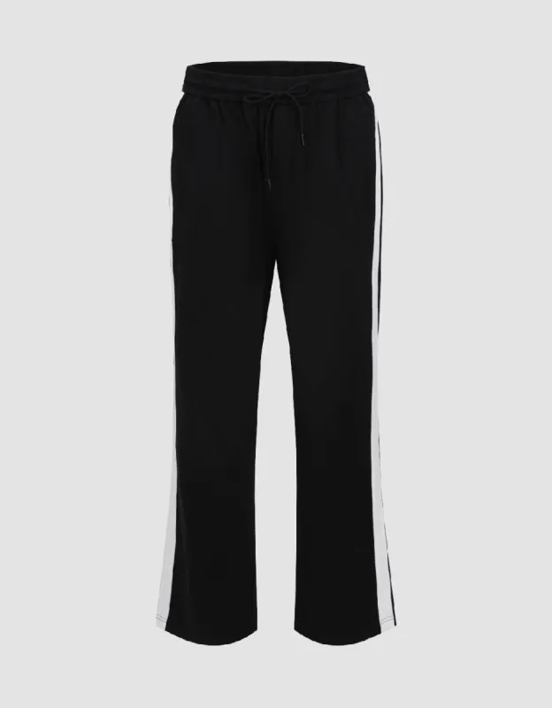 Drawstring Waist Knitted Wide-Leg Pants sold by Urban Revivo