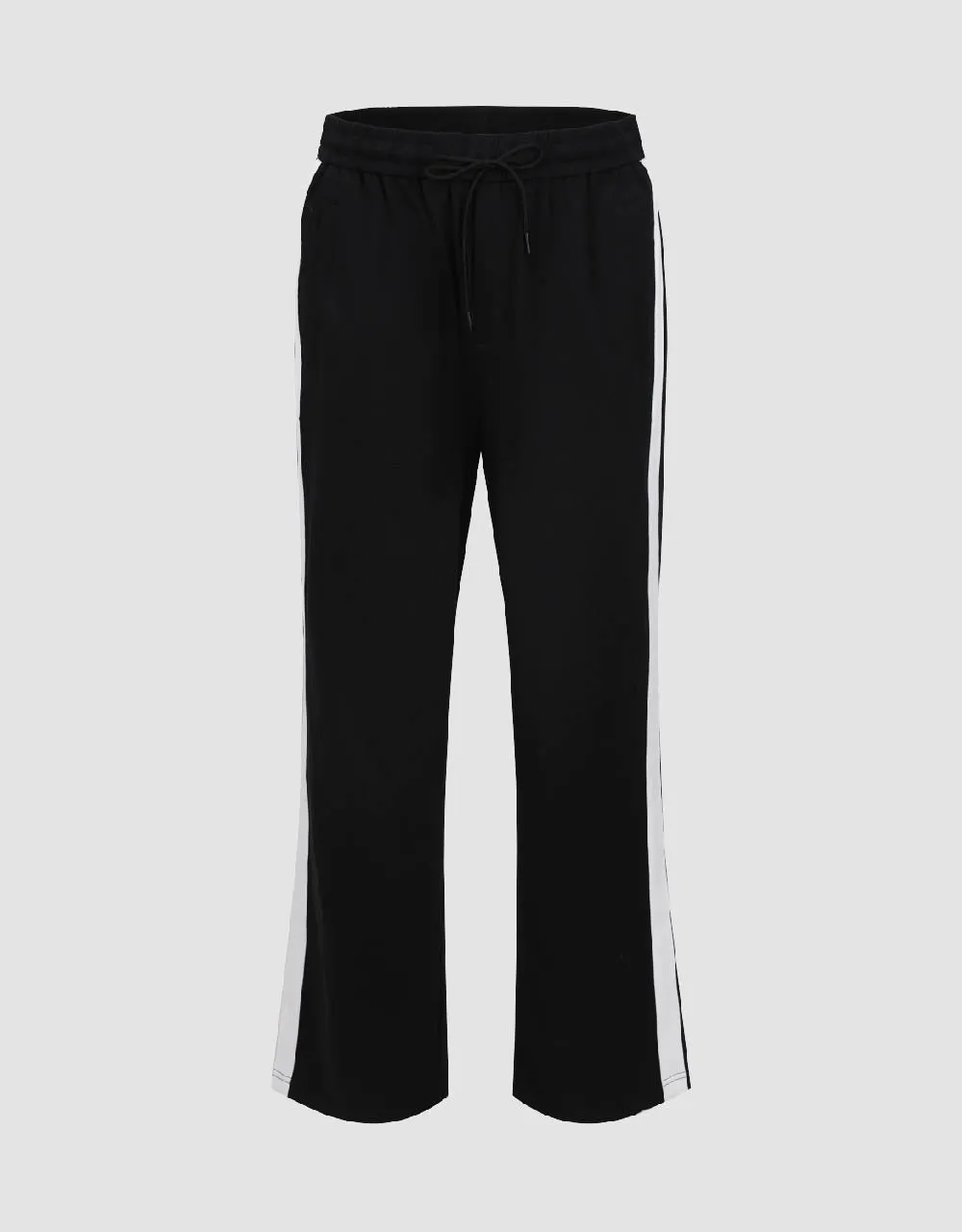 Drawstring Waist Knitted Wide-Leg Pants sold by Urban Revivo