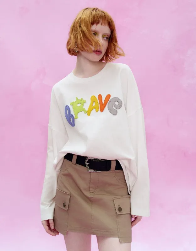 Letter Embossed Crew Neck Oversized T-Shirt sold by Urban Revivo